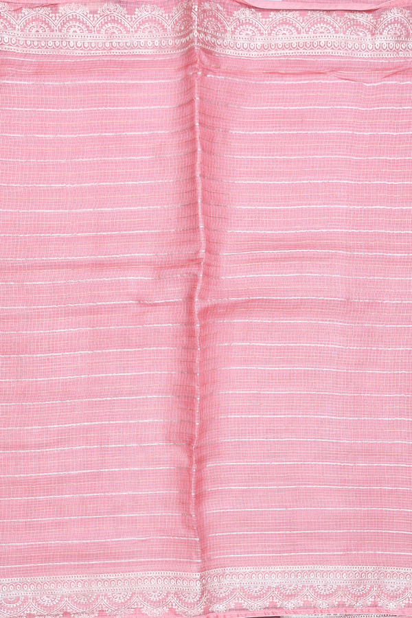 Kota Silk Saree In Pink With Stripes Design