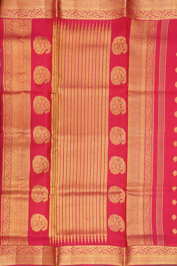 Kota Silk Saree In Pink With Zari Buttas
