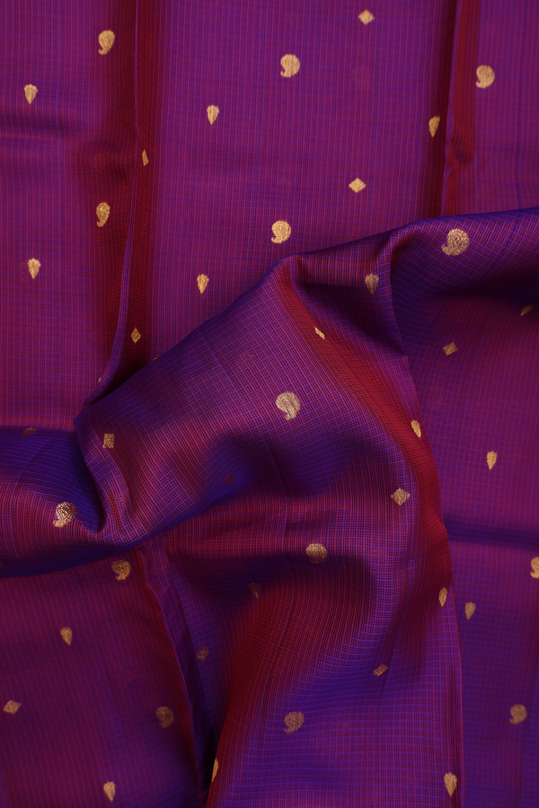 Kota Silk Saree In Purple With Paisley Buttas