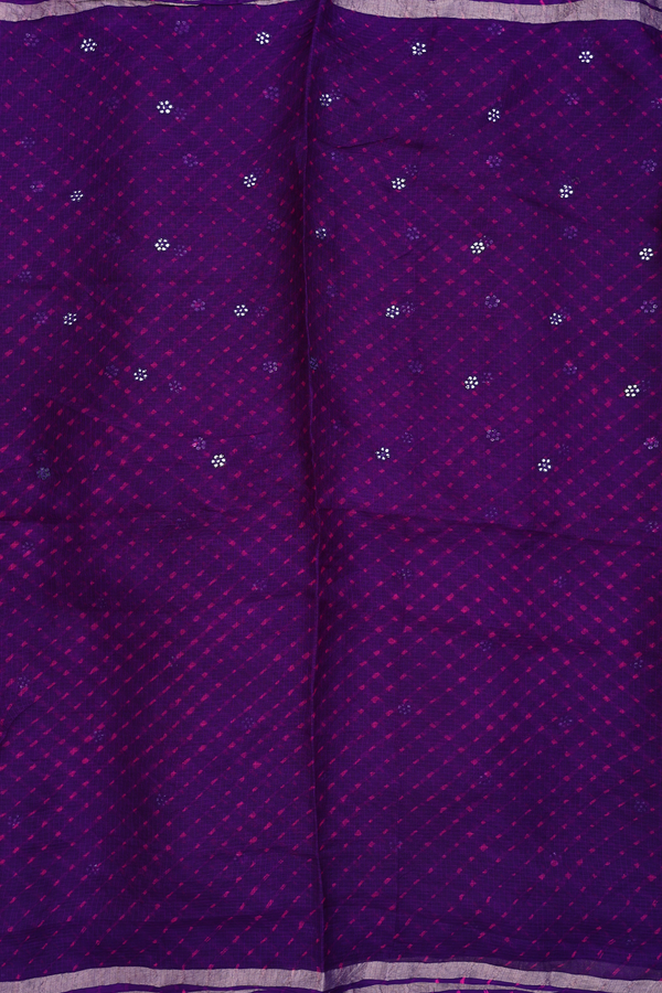 Kota Silk Saree In Purple With Threadwork Buttas