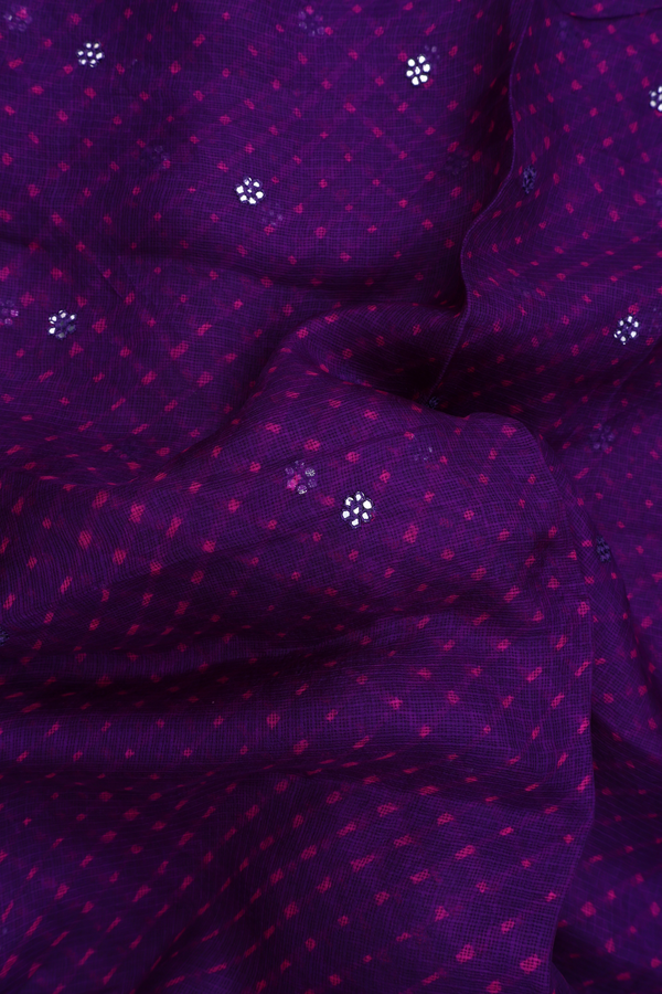Kota Silk Saree In Purple With Threadwork Buttas