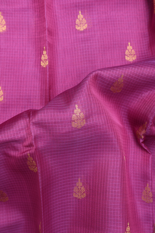 Kota Silk Saree In Purple With Zari Buttas