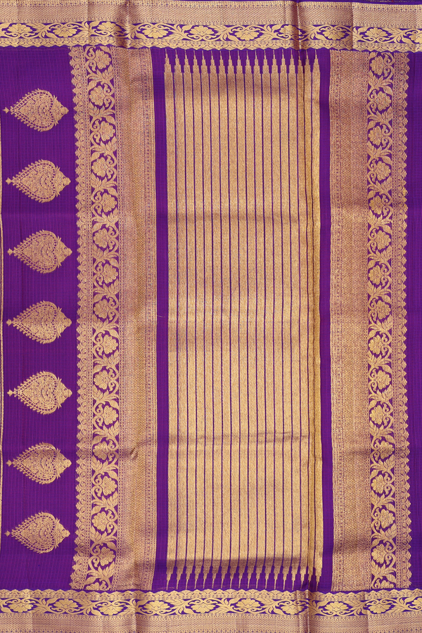 Kota Silk Saree In Purple With Zari Buttas