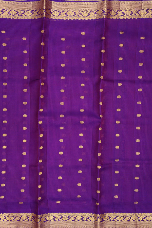 Kota Silk Saree In Purple With Zari Buttas