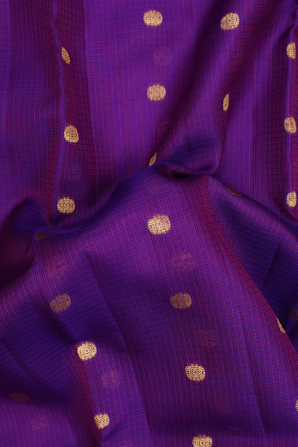 Kota Silk Saree In Purple With Zari Buttas