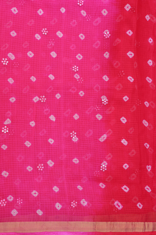 Kota Silk Saree In Red And Magenta With Threadwork Buttas