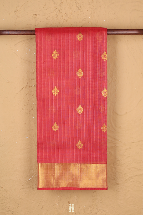 Kota Silk Saree In Red With Zari Buttas