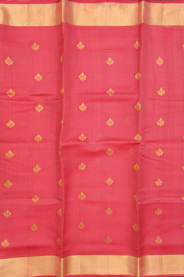 Kota Silk Saree In Red With Zari Buttas