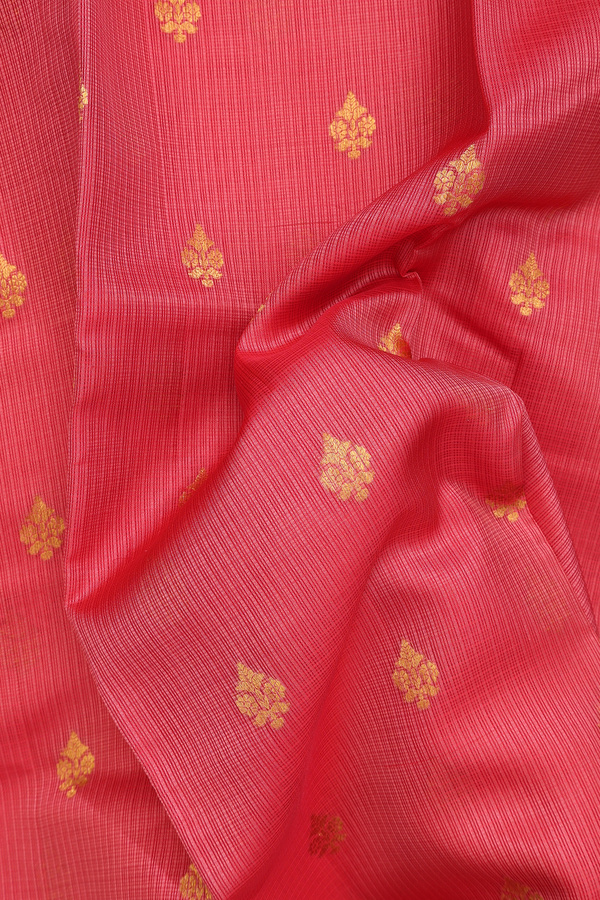 Kota Silk Saree In Red With Zari Buttas
