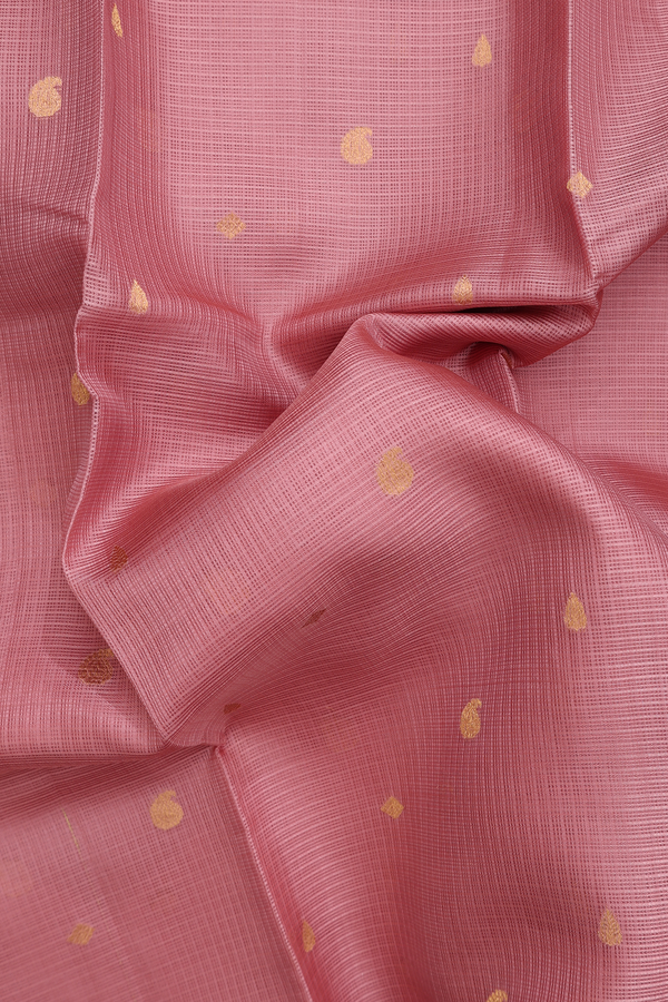 Kota Silk Saree In Rose Brown With Paisley Buttas