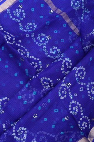 Kota Silk Saree In Royal Blue With Allover Design