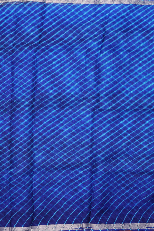 Kota Silk Saree In Royal Blue With Diagonal Design