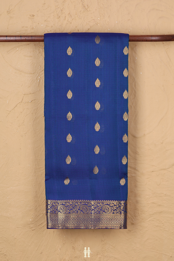 Kota Silk Saree In Royal Blue With Zari Buttas