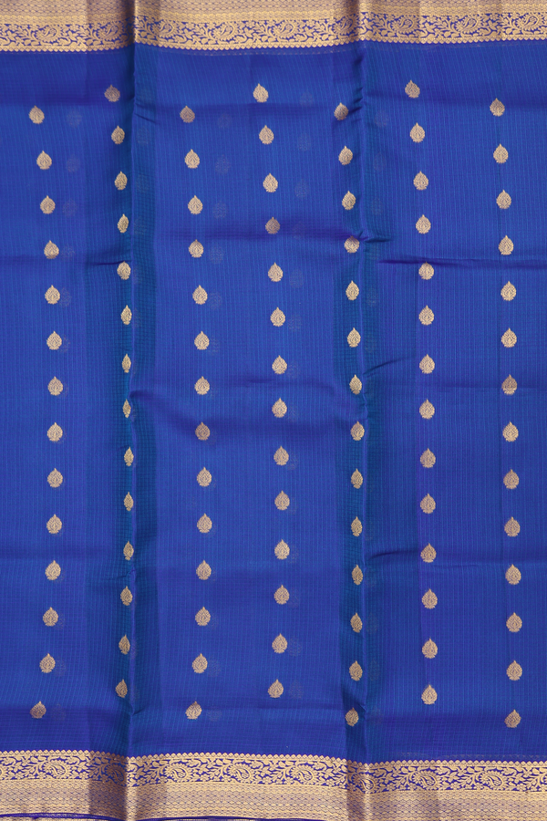 Kota Silk Saree In Royal Blue With Zari Buttas