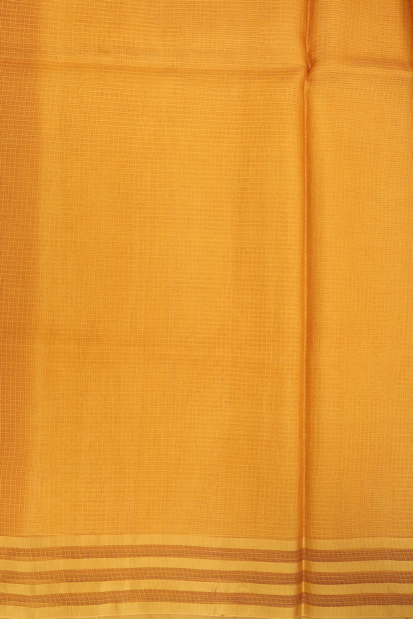 Kota Silk Saree In Royal Yellow With Stripes Border