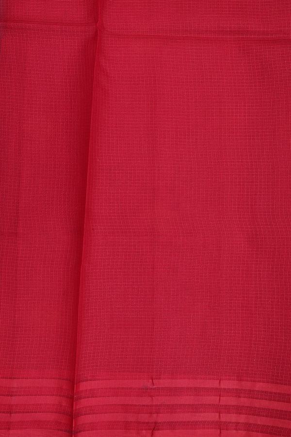 Kota Silk Saree In Ruby Red With Diamond Design