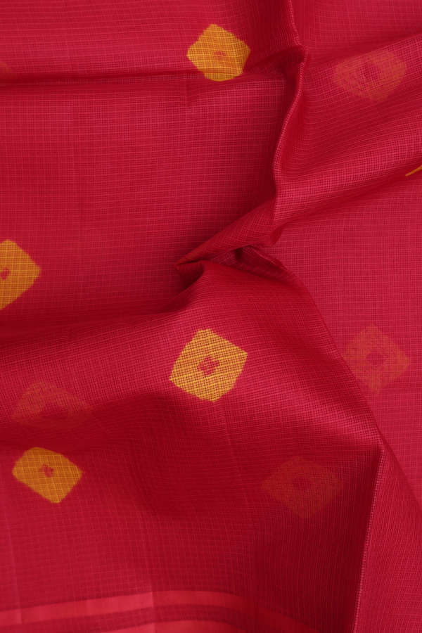 Kota Silk Saree In Ruby Red With Diamond Design