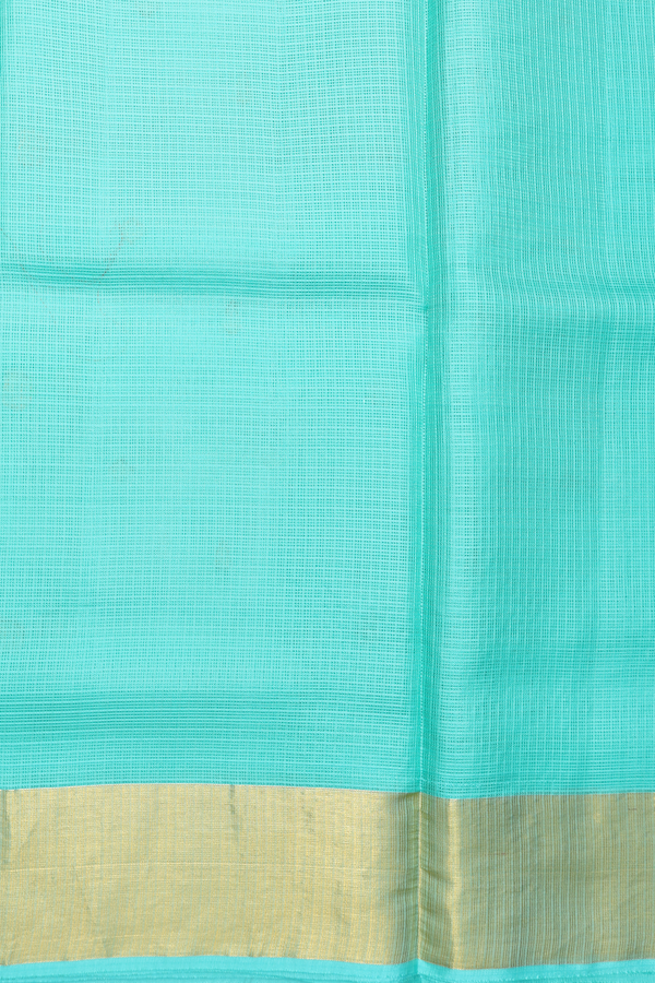 Kota Silk Saree In Aqua Green With Paisley Buttas