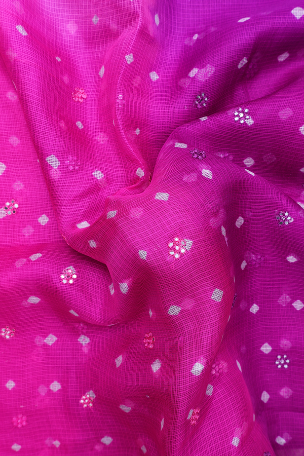 Kota Silk Saree In Shades Of Purple With Threadwork Buttas