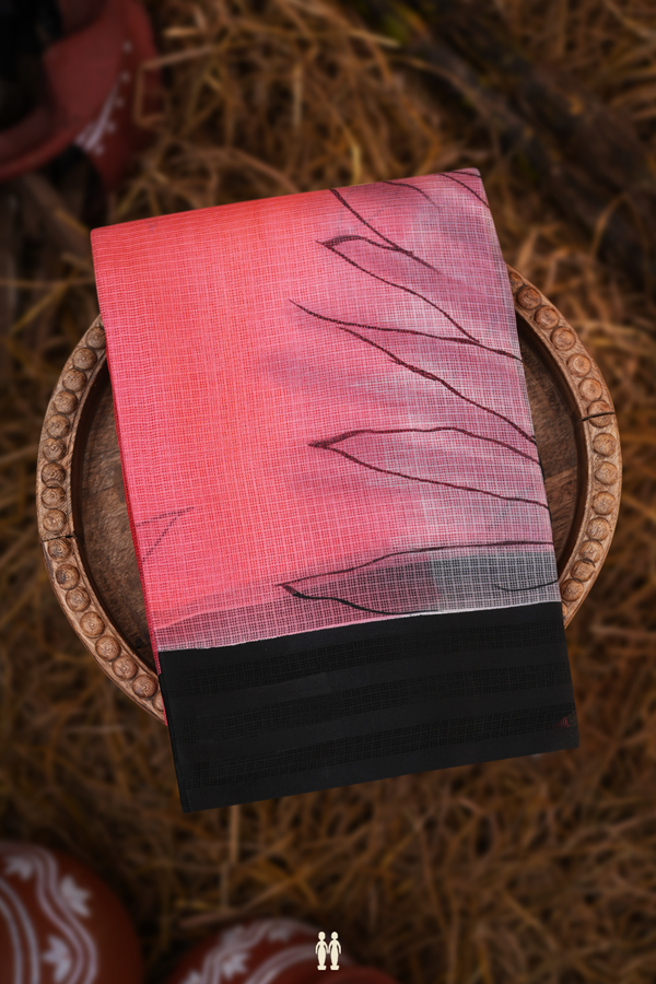 Kota Silk Saree In Tulip Pink With Allover Printed Design
