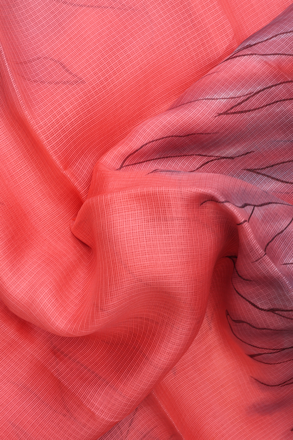 Kota Silk Saree In Tulip Pink With Allover Printed Design