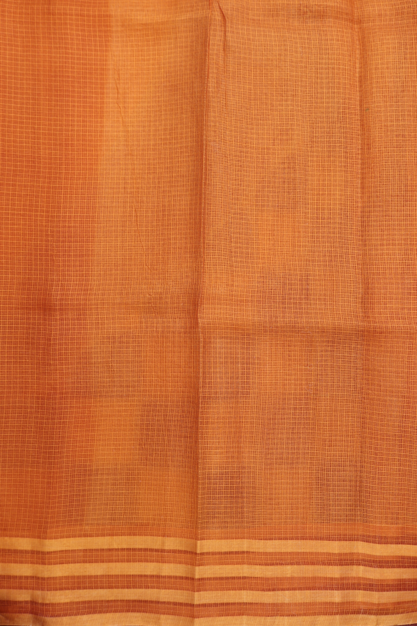 Kota Silk Saree In Yellow With Contrast Border