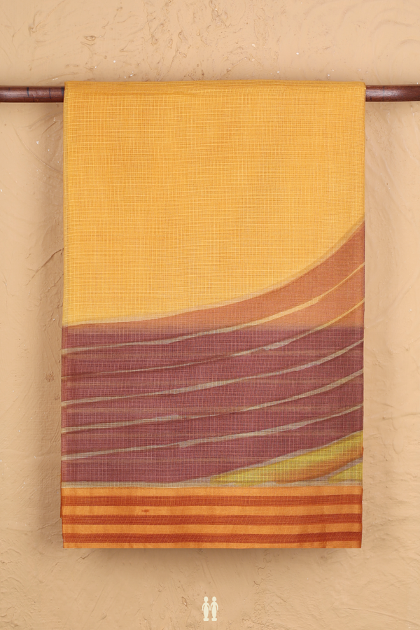 Kota Silk Saree In Yellow With Printed Design