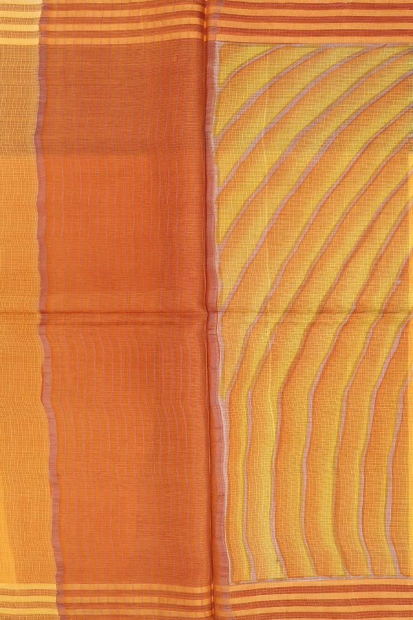 Kota Silk Saree In Yellow With Printed Design