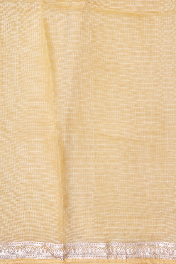 Kota Silk Saree In Yellow With Stripes Design
