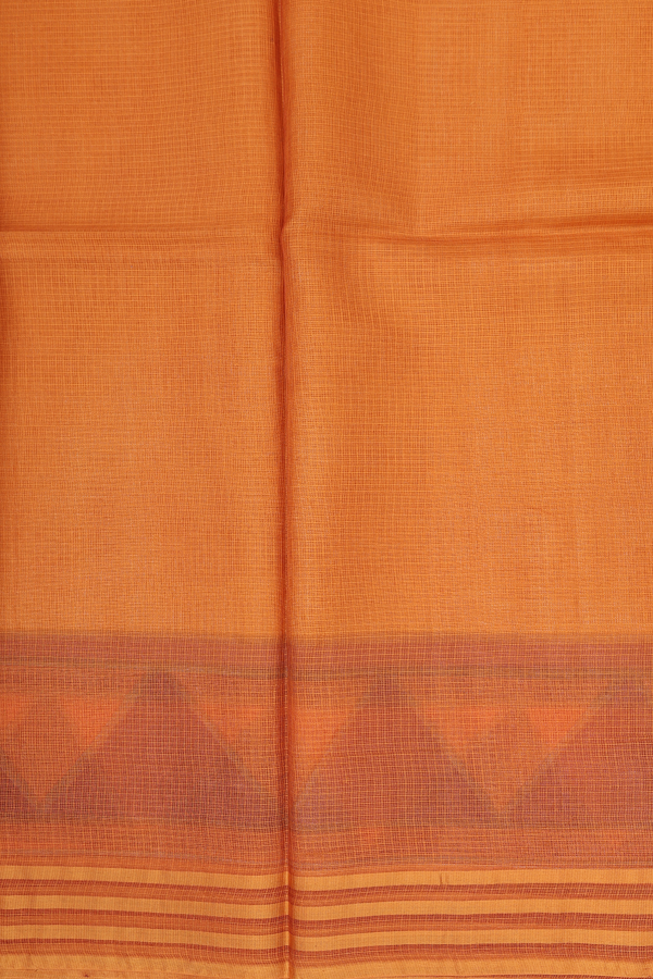 Kota Silk Saree In Yellow With Triangle Design