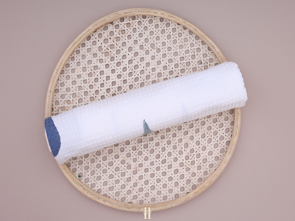 Floral Design White Cotton Towel