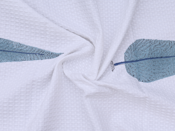 Floral Design White Cotton Towel