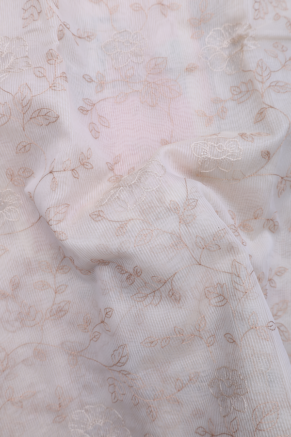 Kota Cotton Saree In Beige With Floral Design