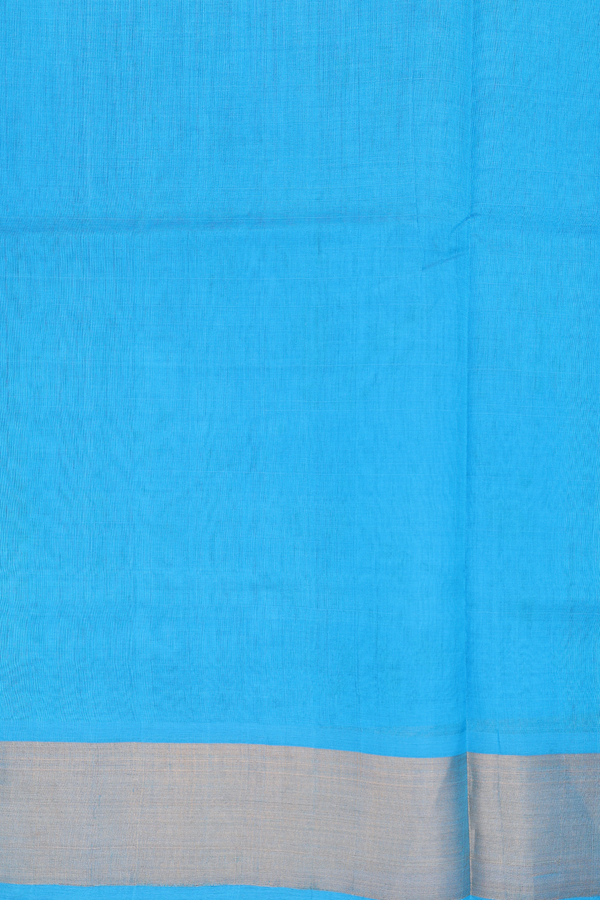 Traditional Silk Cotton Saree In Blue With Birds Design