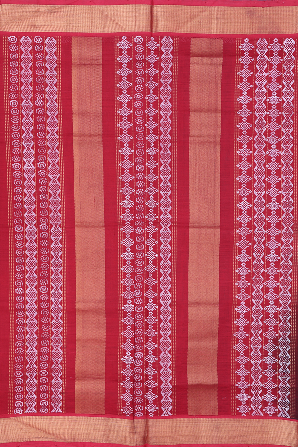 Traditional Silk Cotton Saree In Teal Green With Kolam Design