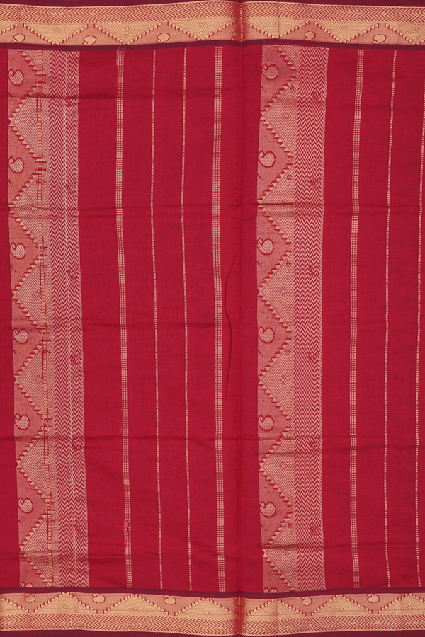Semi Silk Cotton Saree In Blue With Zari Border