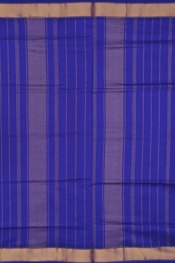 Semi Silk Cotton Saree In Blue With Twill Weave Border