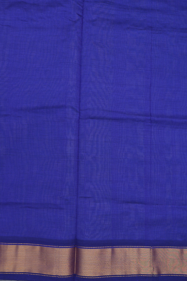 Semi Silk Cotton Saree In Blue With Twill Weave Border