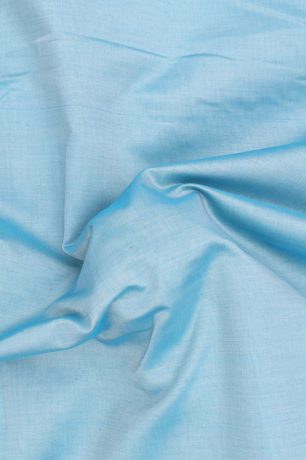 Semi Silk Cotton Saree In Blue With Twill Weave Border