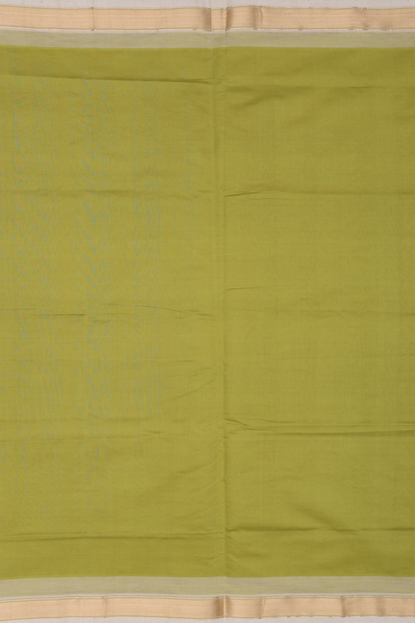 Semi Silk Cotton Saree In Green With Twill Weave Border