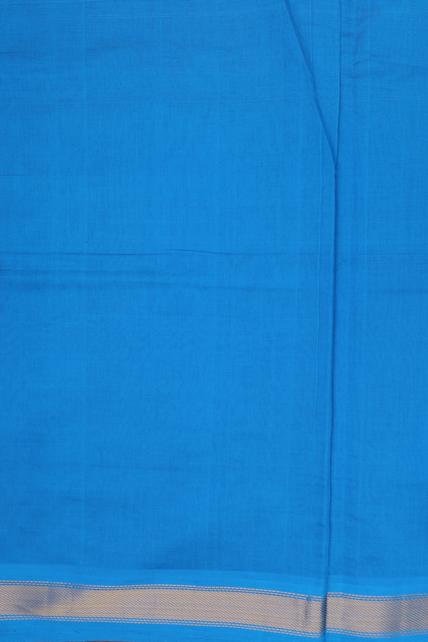 Semi Silk Cotton Saree In Blue With Twill Weave Border