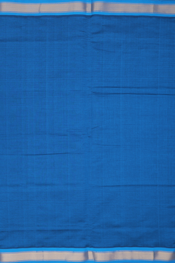 Semi Silk Cotton Saree In Blue With Twill Weave Border