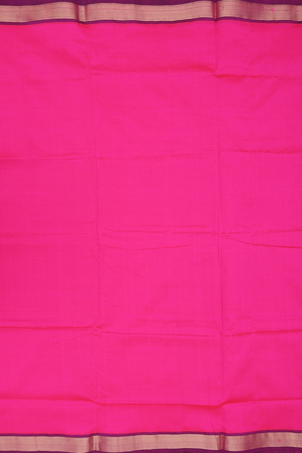 Semi Silk Cotton Saree In Pink With Twill Weave Border
