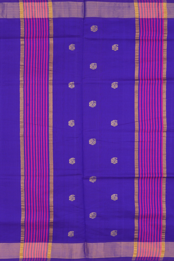 Semi Silk Cotton Saree In Pink With Paisley Buttas