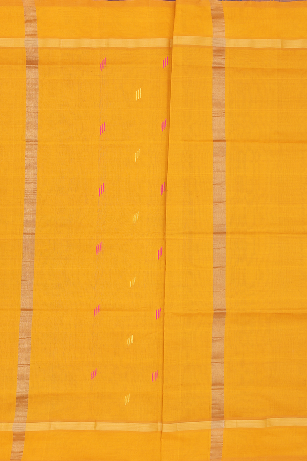 Semi Silk Cotton Saree In Teal Blue With Checks Design