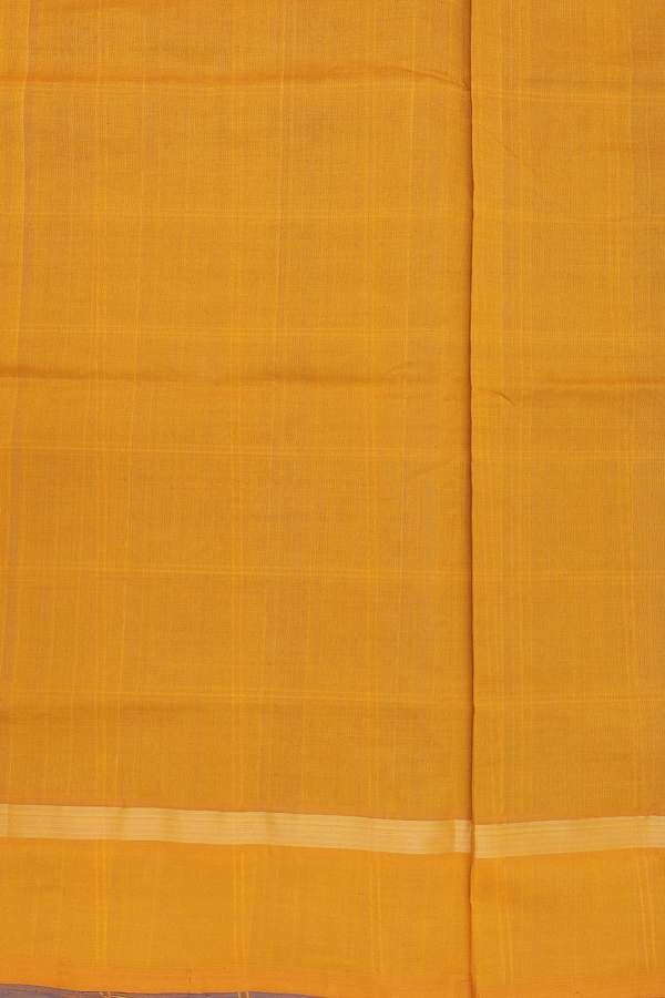 Semi Silk Cotton Saree In Teal Blue With Checks Design