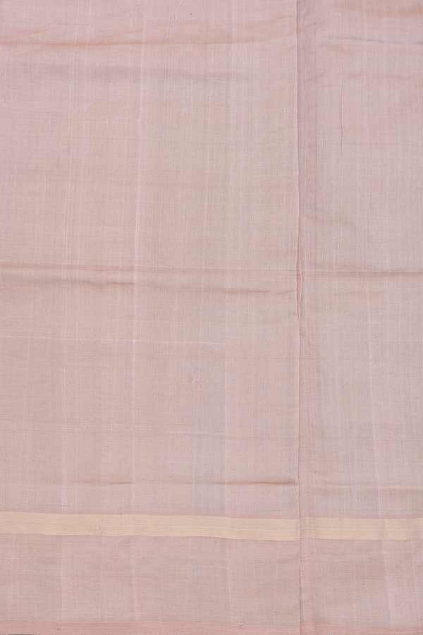 Semi Silk Cotton Saree In Green With Stripes Design