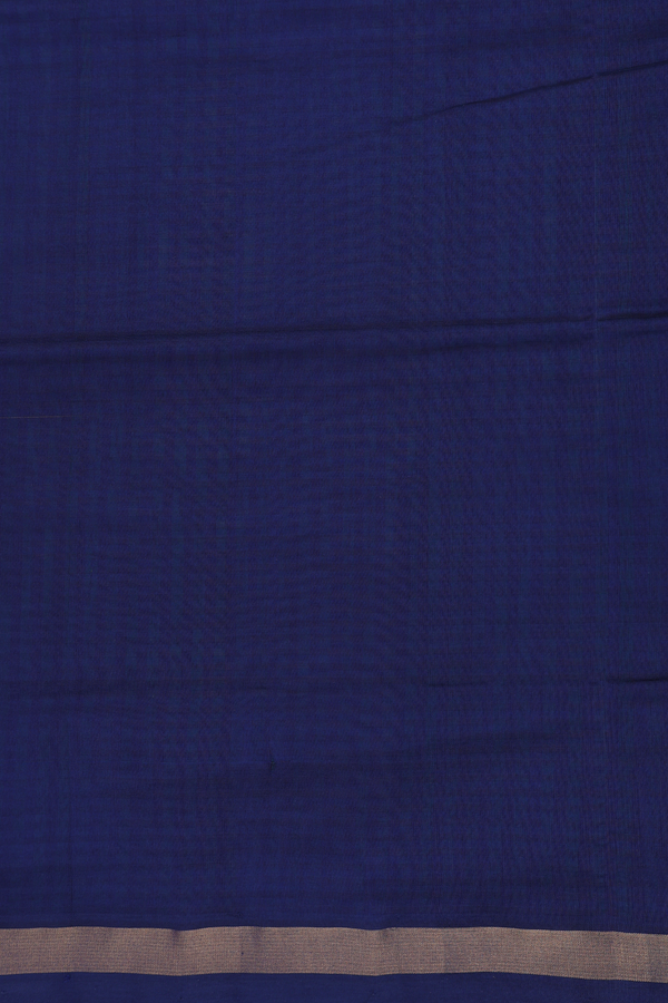 Semi Silk Cotton Saree In Blue And Green With Checks Design