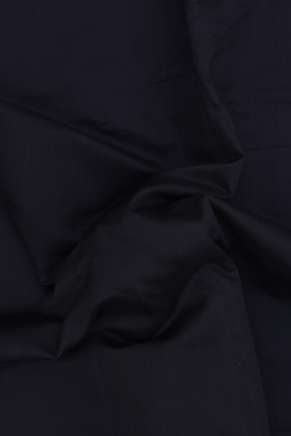 Semi Silk Cotton Saree In Black With Contrast Border