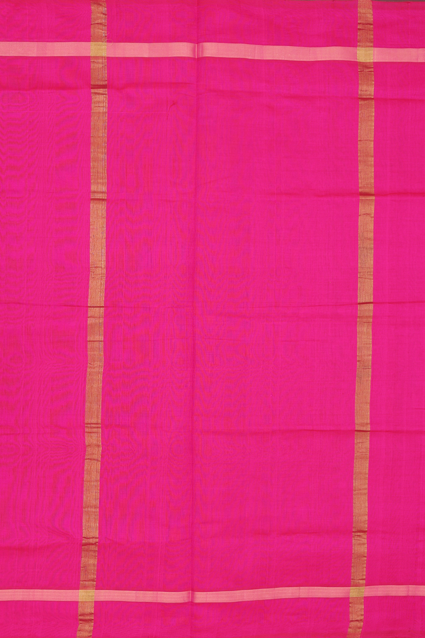 Semi Silk Cotton Saree In Cream Color With Contrast Border